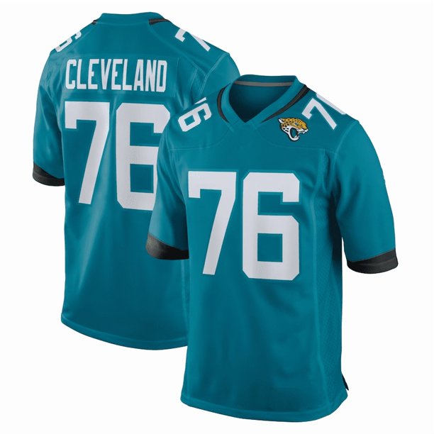 Camiseta de fútbol americano #76 Ezra Cleveland (verde azulado) para hombre - 3XL
