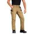 thumbnail image 2 of Men's Fleece Lined Tactical Cargo Pants - Insulated Waterproof, Winter Snow Ski Hiking Work Pants with Zipper Pockets (No Belt) Khaki M, 2 of 9