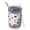 White Baseball Elements, variant on 12oz Tumblers White Baseball Elements Pattern Vacuum Insulated Stainless Steel Travel Tumbler Cups Mug with Lid and Straw for Beer,Coffee,Beverages with Cleaning Brush for Cold & Hot Drinks