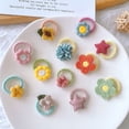 thumbnail image 2 of Children‘s Head Rope Korean Sweet Flower Star Hair Circle Small Daisy Pattern Circle Girls Do Not Hit Hair Small Rubber Tendon Hair Rope, 2 of 6