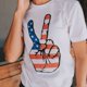 thumbnail image 4 of Camiseta Labios Bandera Americana Lady American Flag Blusas Camisas Cuello redondo Suelto Streetwear Traje (Blanco XL) Cgtredaw Para estrenar, 4 of 7