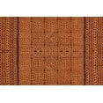 thumbnail image 5 of Casavani Handblock Printed Cotton Study Room Rug Home Decor Kilim, Brown 3x5 feet, 5 of 5