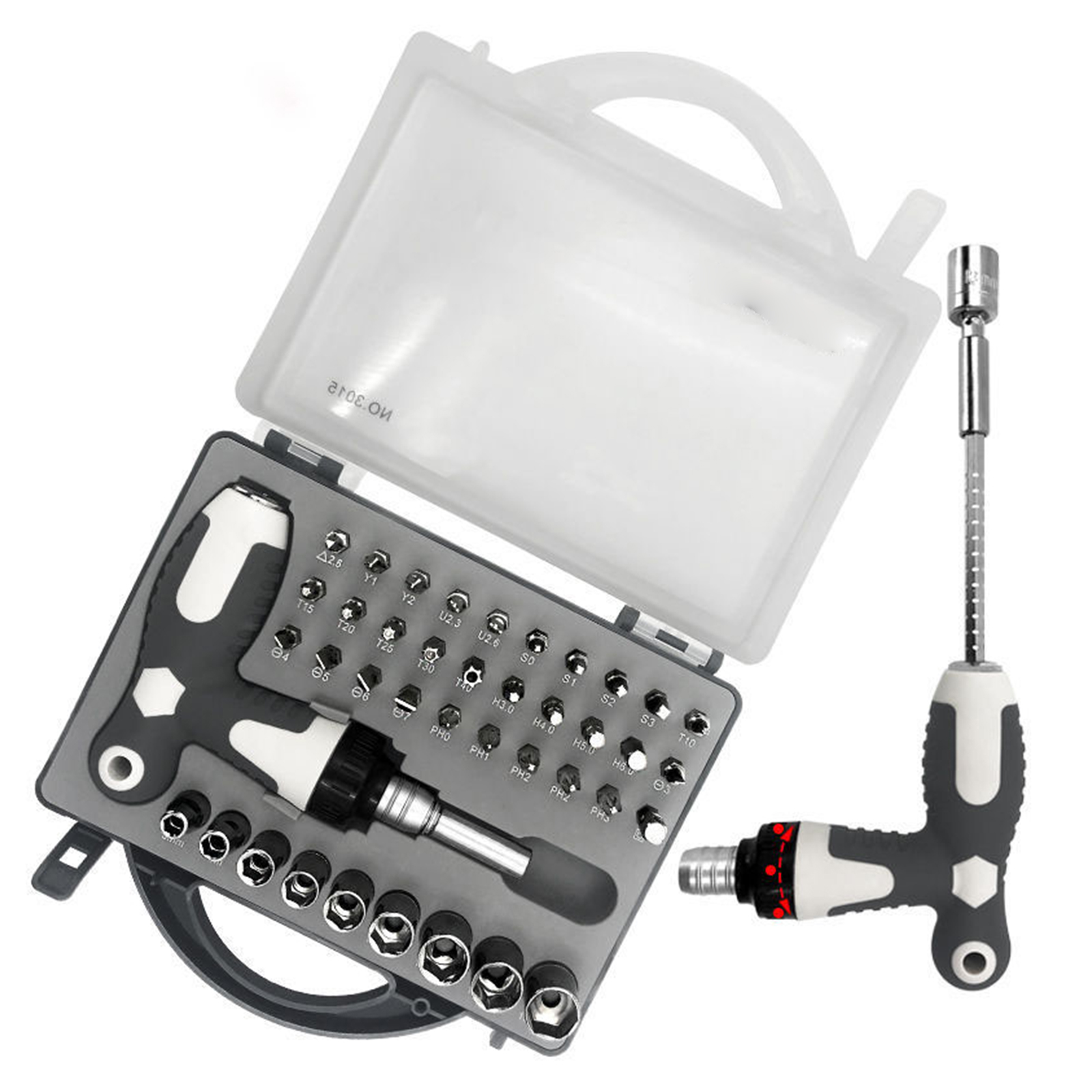 41 in 1 THandle Ratchet Screwdriver & Wrench Set Bit Set Socket Set