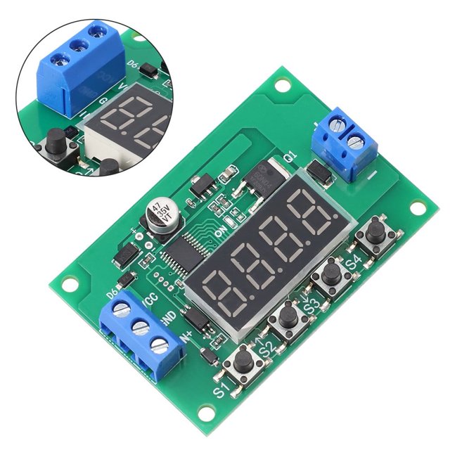 Relé de retardo multifunción MOS de 12 V/24 V CC, temporizador de retardo de ciclo de disparo