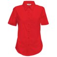 thumbnail image 1 of Fruit Of The Loom- Camisa de manga corta de popelina para mujer (Rojo), 1 of 2
