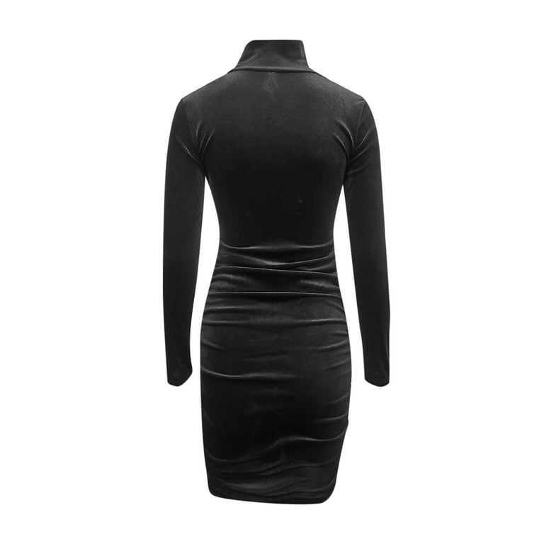 black velvet high neck mini dress New Colorful Basics Dress in Navy  SVRN