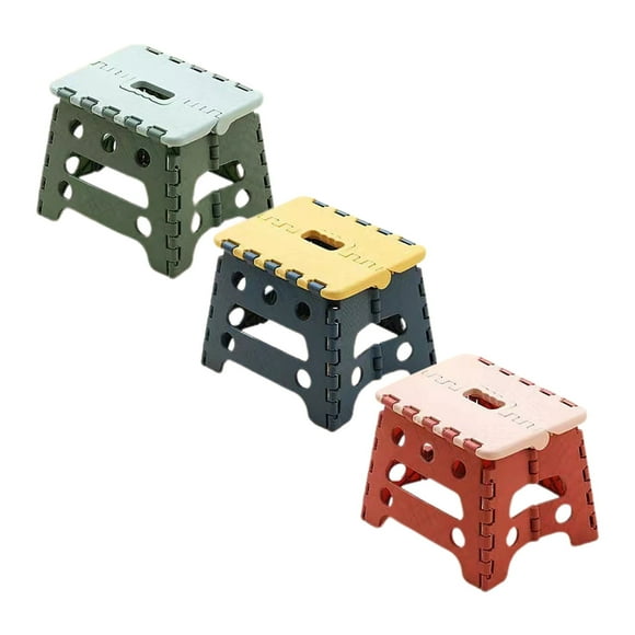 9 Inch h Folding Step Stool 300 LB Capacity Plastic Foldable Step Stools for Kids and Adults,Folding Stool Suitable for Kitchen,Stepping Stool with Handle Light Purple Small Step Stool 1PC