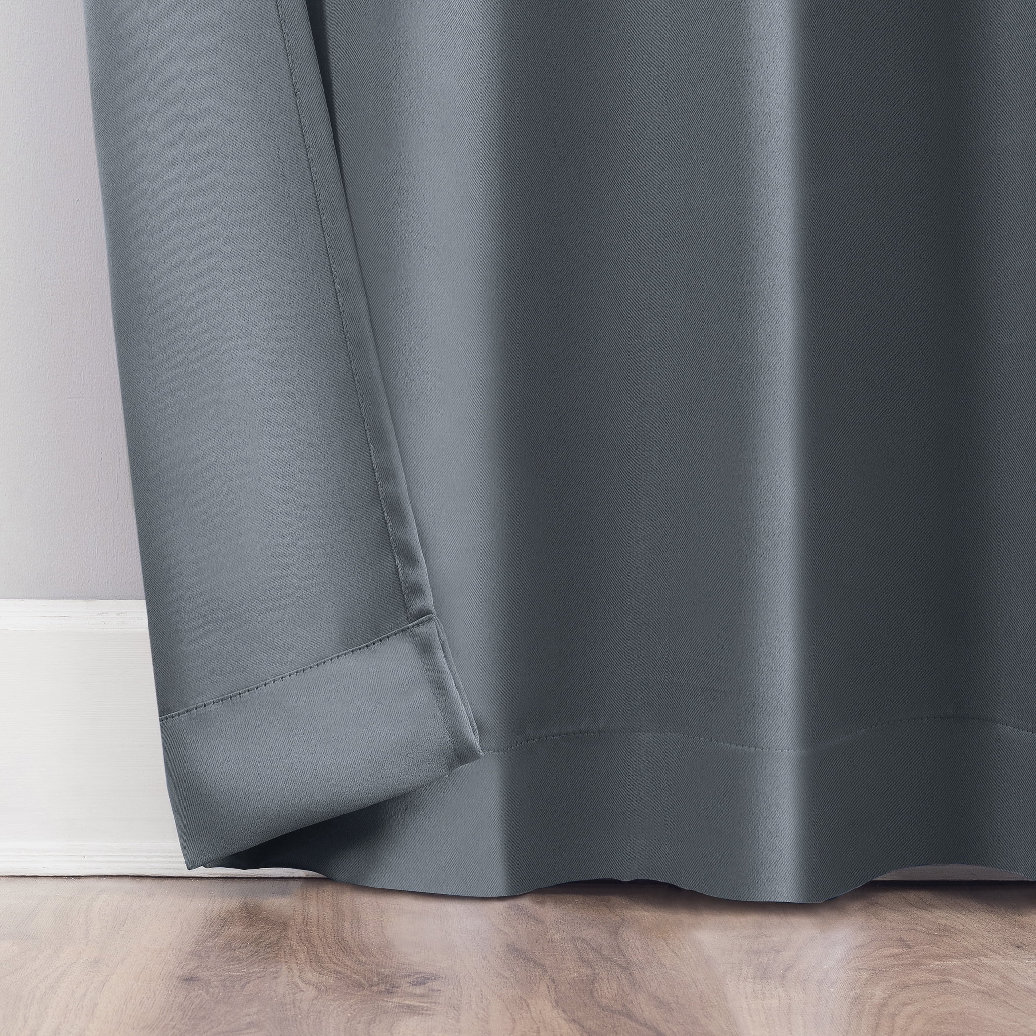 Sun Zero Brant 1-Piece Energy Saving Blackout Tab Top Curtain Panel, 40"x95", Denim Blue