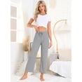 thumbnail image 2 of DARING DIVA Women's Wide Leg High Waist Ribbed Knit Loungewear XS Gray, 2 of 6