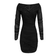 thumbnail image 5 of Border Autumn Slim Banquet Dress For Women Off Shoulder Slim Long Sleeved Dress Long Sleeve plus Size Dress Evening Women Long Evening Dresses Elegant Long Sleeve Formal Gown Womens Formal Dresses, 5 of 5