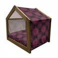 thumbnail image 2 of Purple Mandala Pet House, Psychedelic Digital with Baroque Rococo Indie Design, Outdoor & Indoor Portable Dog Kennel with Pillow and Cover, 5 Sizes, Maroon Magenta, by Ambesonne, 2 of 5