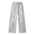 thumbnail image 4 of JAJAHO Boys Girls Baggy Sweatpants Gothic Graphic Drawstring Wide Leg Y2k Pants For Kids Teens 4-15Y, 4 of 5