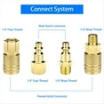 thumbnail image 4 of Conexiones para Manguera de Aire de 1/4 Pulgada NPT, Conexión Rápida para Compresor de Aire, Acoplador de Aire Universal y Kit de Conector Industrial., 4 of 5