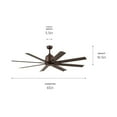 thumbnail image 4 of 310265SNB Kichler Lighting Breda - 8 Blade Ceiling Fan In Modern Style-16.4 Inches Tall and 65 Inches Wide-Satin Natural Bronze Finish-Satin Natural, 4 of 4