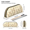 thumbnail image 2 of Leather Semi-Circular Storage Bag 7.5×2.6×1.4in Single Pocket Design Semi-Circular Shape Can Be Used As A Storage Pen Makeup Bag Beige Checked Hand-Drawn Sketch_2, 2 of 7