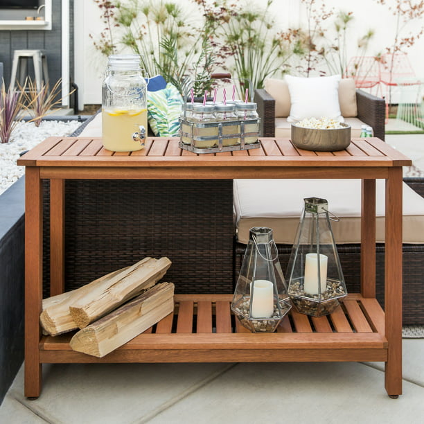 outdoor teak console table