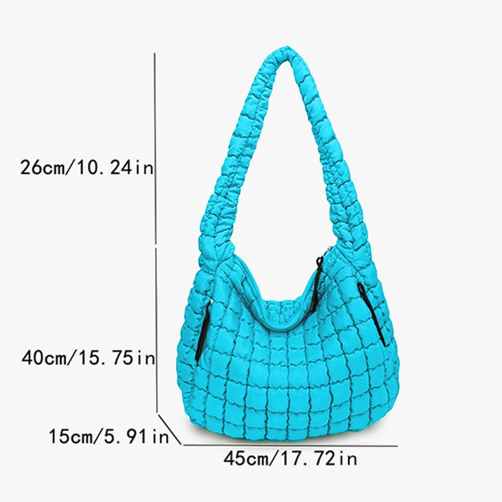 Hvyesh Puffer Tote Bag for Women Quilted Tote Bag Large Crossbody Bag Puffy Bag Lightweight Carryall Bag for Women