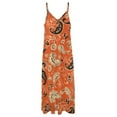 thumbnail image 4 of Orange Paisley Pattern Ornate Design Floral Background Design Sleeveless Dress Woman Fashion Long Dresses Women's Summer Suit Dress 2025, 4 of 7