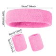 thumbnail image 6 of LShunze Sweatband Set Sports Headband Wristband Set Sweatbands Terry Cloth Wristband Wrist Sweatband Headbands Moisture Wicking Sweat Absorbing Head Band, 6 of 8