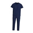 thumbnail image 3 of Conjunto de uniforme médico moderno con pantalón suave con cordón ajustable para peluquería canina, spa y salón de belleza. XXL, 3 of 8