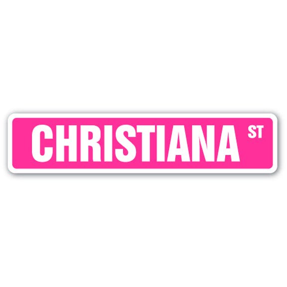 CHRISTIANA Street Sign Childrens Name Room Sign | Indoor/Outdoor |  18" Wide