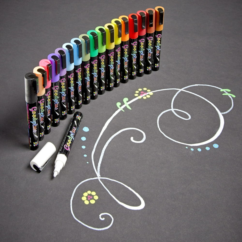 Dust Free and Easy Wipe Away Liquid Chalk Markers 18 Pieces
