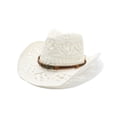 thumbnail image 2 of PMVFHDE Cowboy Hat Western Shapeable Straw Hollowed Out Sun Hat for Women Men Summer Fashion, 2 of 3