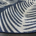 thumbnail image 5 of SAFAVIEH Beach House Aline Botanical Indoor/Outdoor Area Rug, Navy/Ivory, 6'7" x 6'7" Round, 5 of 9