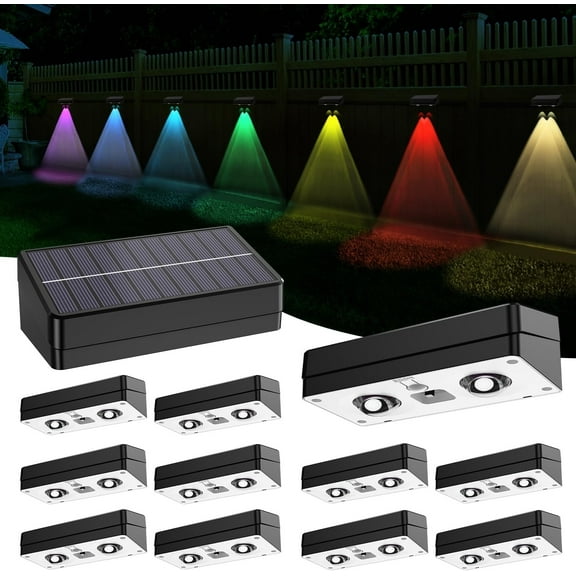 12PC LED Solar Fence Lights Deck Door Wall Stair Step Outdoor Garden Decor Lamp