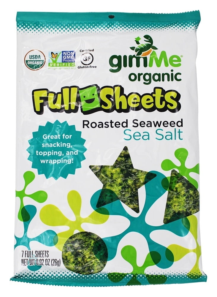 GimMe Organic Roasted Seaweed Full Sheets Sea Salt 7 Sheet(s