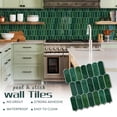 thumbnail image 5 of DEWOO 10-Sheet Upgraded Thicker Peel and Stick Kitchen Backsplash Tiles,Waterproof Self-Adhesive Vinyl Wall Tile Fish Scale Mosaic Design,for Bathroom,Fireplace and RV(Dark Green,12"×12"), 5 of 13