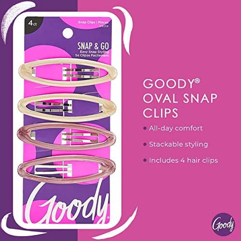 Goody Womens Classics Big Oval Epoxy Contour Clips, 4 pièces Goody Contour Clips
