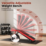 FLYBIRD Collapsible Exercise Folding Adjustable Weight Bench, Strength Training Workout Bench up to 6.2 , 880lbs Weight Capacity