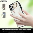 thumbnail image 2 of Allytechgroup 2024 New Trendy Back Case Cover for Apple iPhone 12/ iPhone 12 Pro, Premium PU Leather Luxury Design with Ring Holder Stand Bracket Bumper Shockproof Phone Case for Girls Women, White, 2 of 8