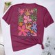thumbnail image 5 of Fiudx Liquidación de Ahorros de Verano Blusas con Estampado de Flores Pequeñas para Mujer Top de Manga Corta con Cuello Redondo, 5 of 6