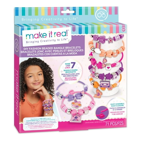 Make It Real, DIY Fashion Beaded Bangle Bracelets Kit, 71 Pieces