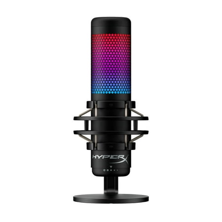 HyperX QuadCast S RGB USB Condenser Microphone with Shock Mount for Gaming, Streaming, Podcasts - Black