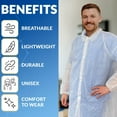 thumbnail image 5 of White Disposable Lab Coats, Splash-Proof Polypropylene, 10 Count, Medium, 5 of 9