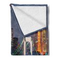 thumbnail image 2 of Landscape Soft Flannel Fleece Blanket, Tokyo Skyline with Tokyo Tower and Rainbow Bridge Tokyo Japan Night Scenery View, Cozy Plush for Indoor and Outdoor Use, 50" x 60", Green Navy, by Ambesonne, 2 of 5