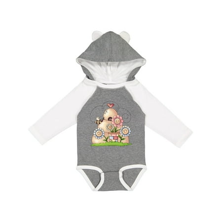 

Inktastic Spring Beehive with Bumble Bee and Flowers Boys Long Sleeve Baby Bodysuit