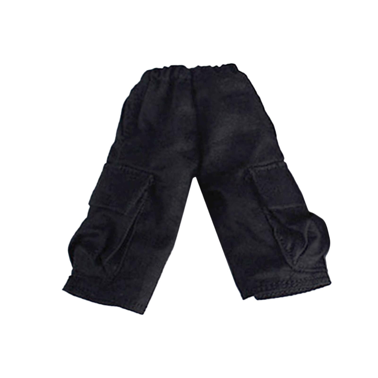 1/12 Scale Male Figure Cargo Pants with Extra Pockets for 6inch Male Action  Figures Accessories Black