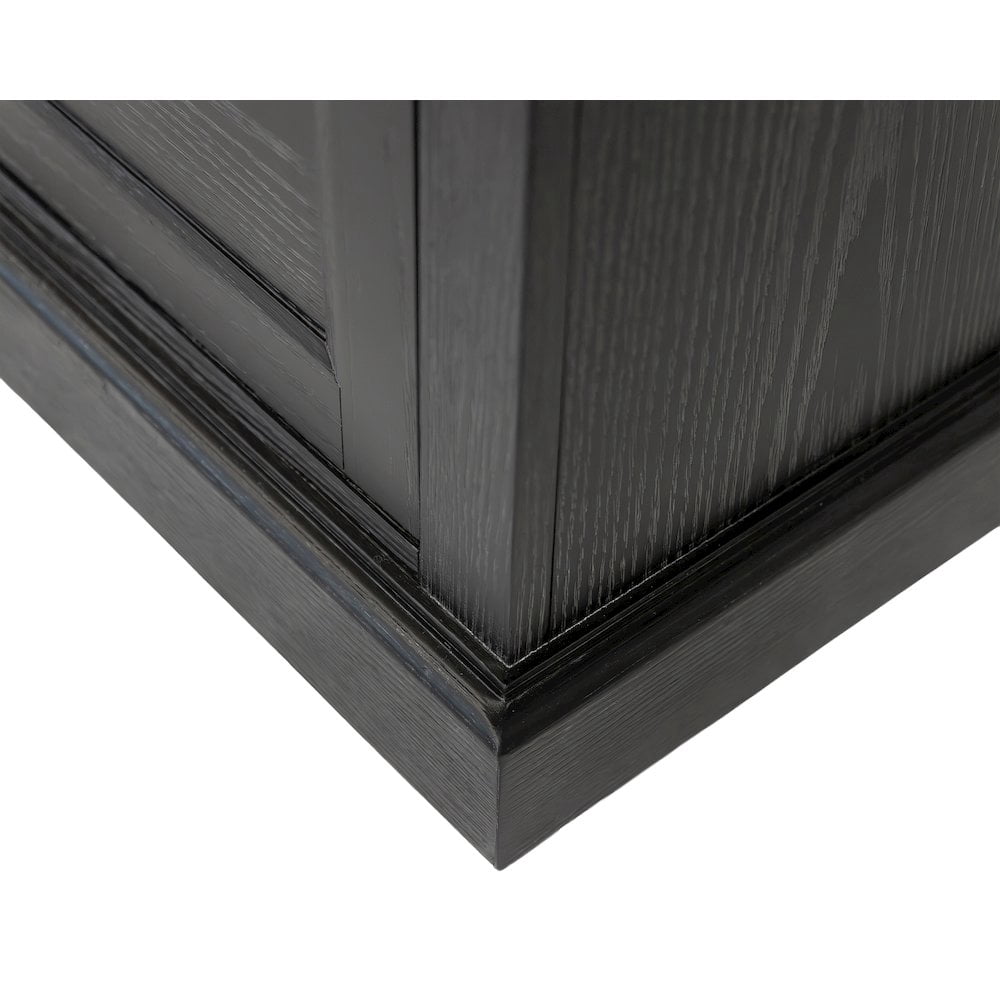 Traditional Wood Executive Desk Storage Office Credenza Fully Assembled Black