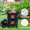 New 3 in 1 Portable Charcoal Vertical Smoker Grill BBQ Roaster Steel Water Steamer