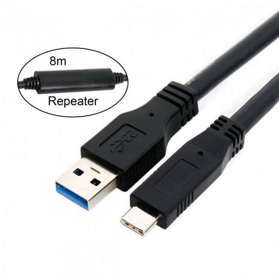 FVH 8m USB-C USB 3.1 Type C Male to USB3.0 Type A Male Data GL3523 Repeater Cable for Tablet Phone Hard Disk Drive