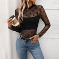 thumbnail image 6 of JIUWEN Women's Basic Long Sleeves Mesh Sheer Tops-Dark Gray-Xl,Sheer Tops for Women,Long Sleeve Mesh Tops for Women, 6 of 7