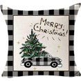 thumbnail image 3 of ZHAOCHENG Paquete de 4 fundas de almohada navideñas con diseño de cuadros escoceses, leopardo, copos de nieve, muñeco de nieve, pino, alce, para sofá, 45,7 x 45,7 cm, 3 of 5