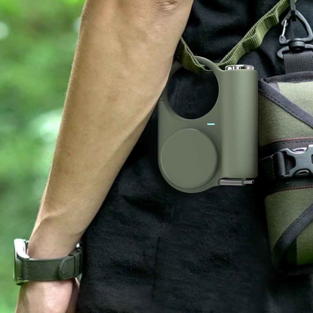 WINDLAND Outdoor Portable Charger With Retractable Cable And LED Light For Camping