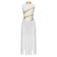 thumbnail image 5 of Vestido de baile lírico de Ballet con lentejuelas brillantes para mujer, leotardo dividido de malla de tul, disfraz de baile litúrgico de Iglesia, 5 of 5