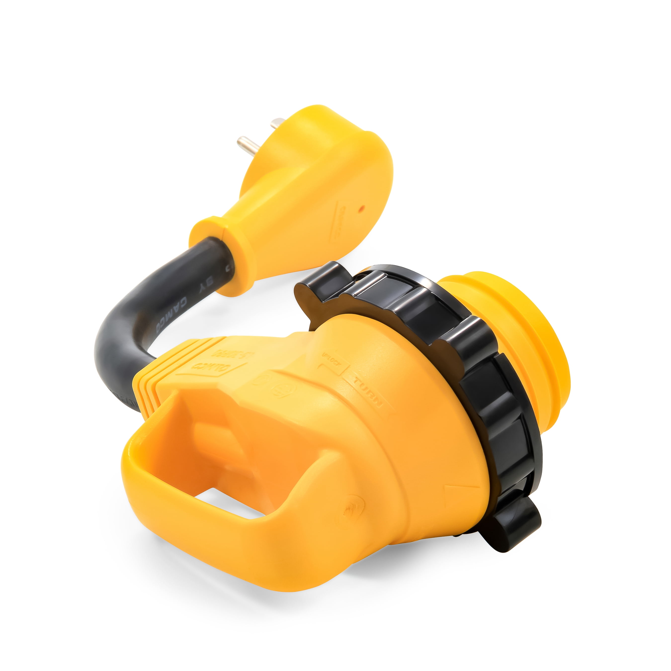 Camco PowerGrip Camper/RV Locking Adapter | 15 to 30-Amp, 12-Inches (55636)