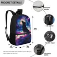 thumbnail image 3 of Yuyamidu Wolf Backpack and Lunch Box Starry Sky Bookbag and Lunch Box Boys Girls Bookbag Lunch Tote Pencil Case Water Bottle Bag Kids School Bags with Cooler Bags, 3 of 7